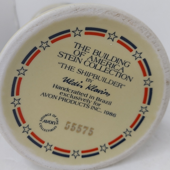 Vintage 1986 Avon The Building Of America Stein Collection: "The Shipbuilder" - Picture 7 of 10